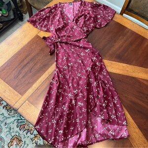 Shein Curve Floral Wrap-Around Dress